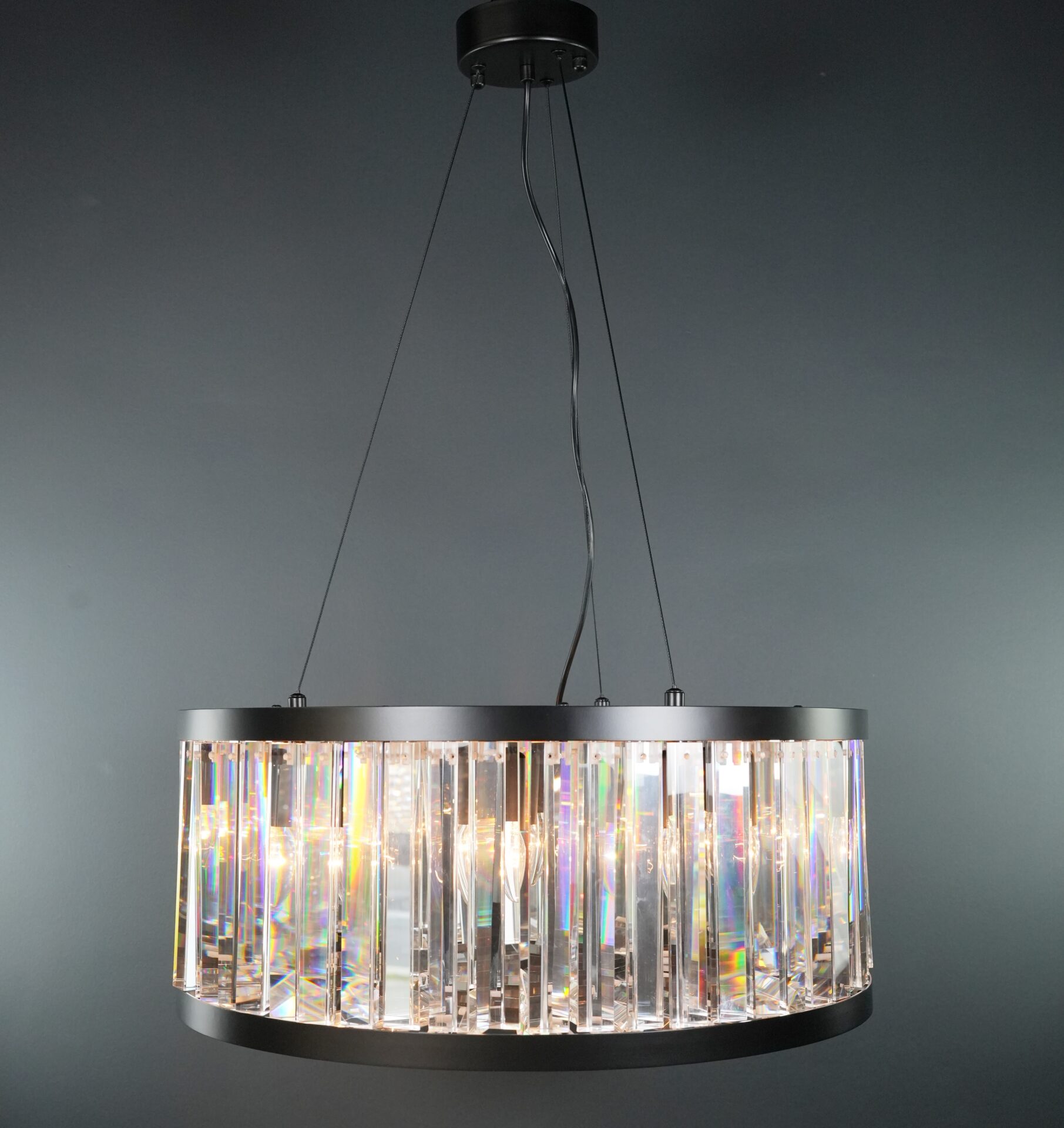 vollständige kristall ring lampe schwarz minimalistische optik