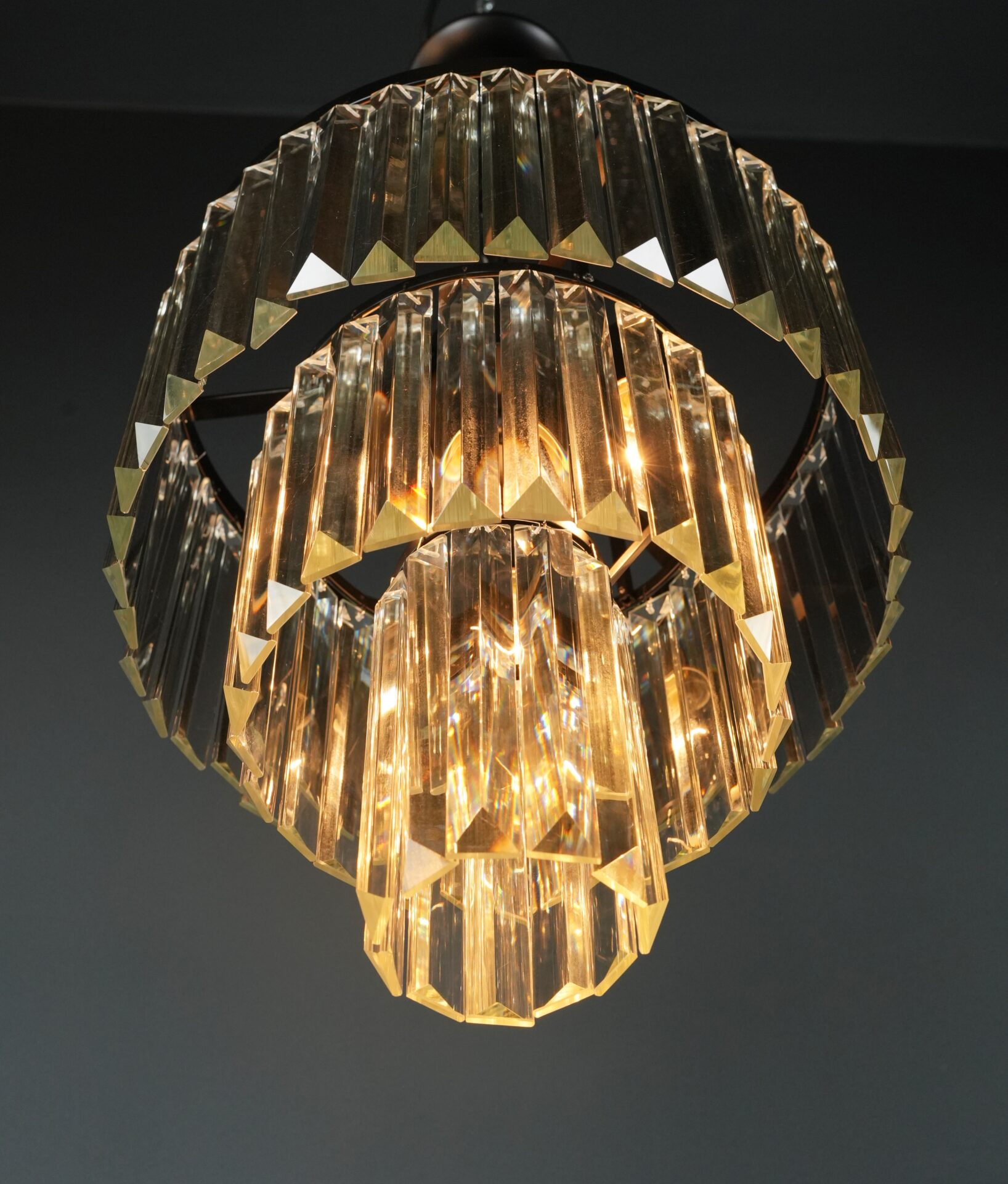 obenansicht glasarme schwarzer kristall leuchter